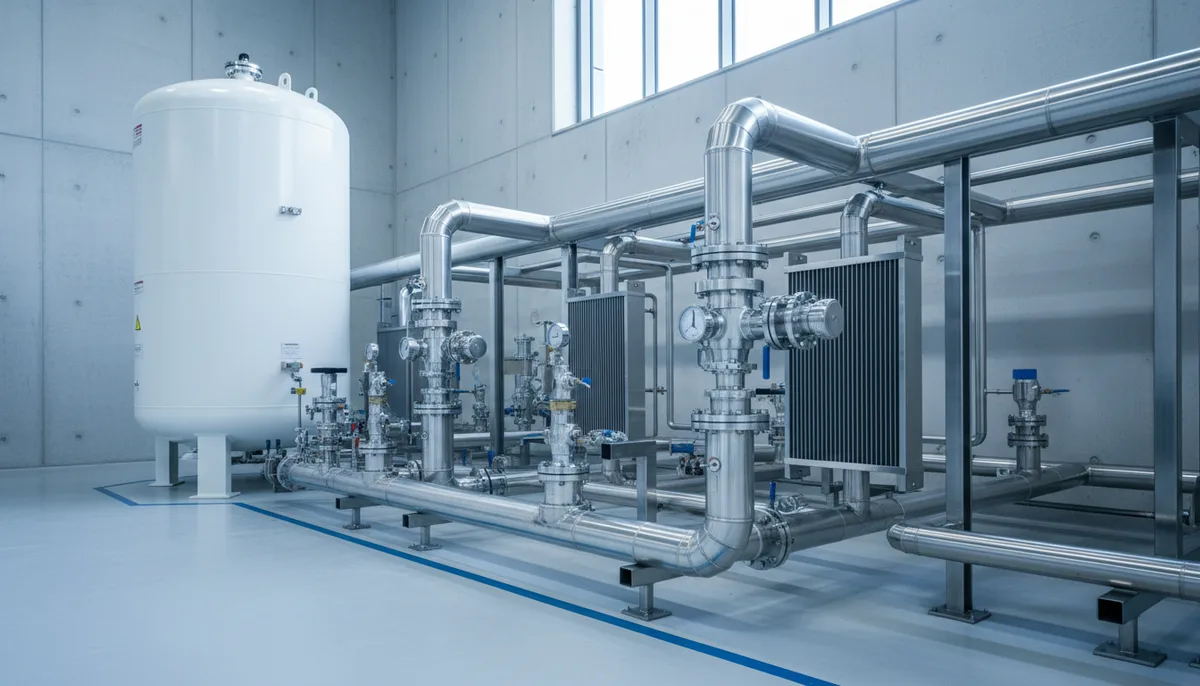 Installation d'un système de distribution d'azote liquide : conception et mise en service